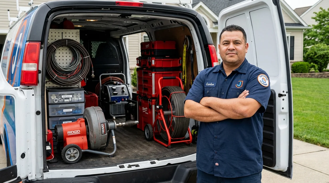 Professional drain cleaning equipment and Johns Plumbing LLC plumber in Thousand Oaks