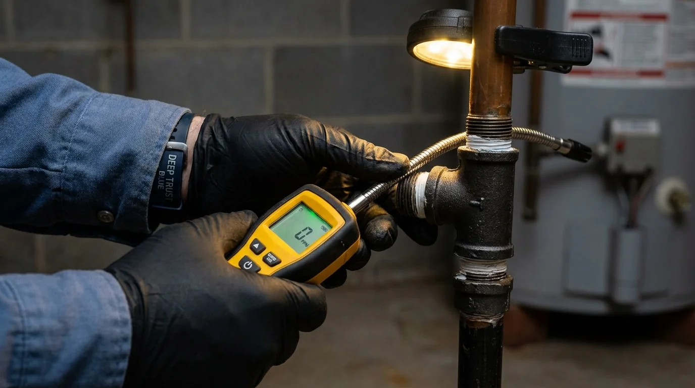 Gas leak detection with electronic sniffer by Johns Plumbing LLC in Thousand Oaks