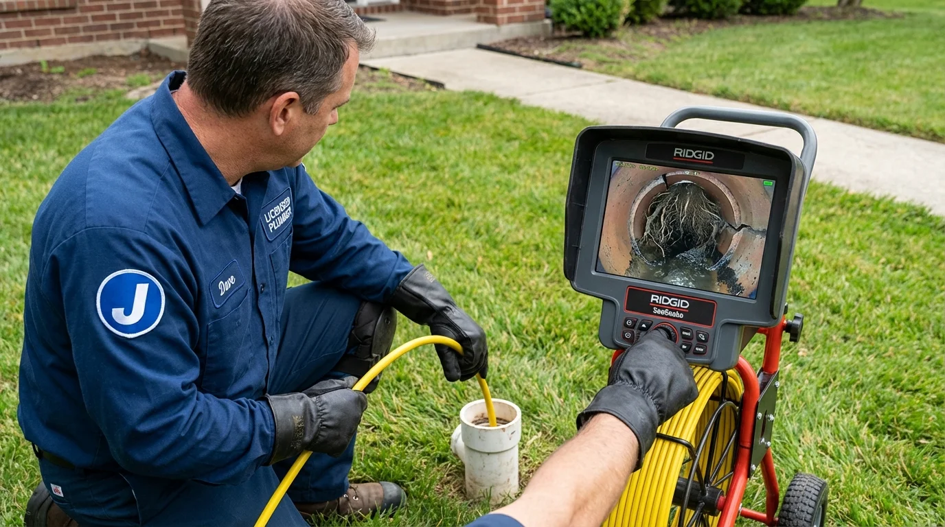 Sewer camera inspection being performed by Johns Plumbing LLC in Thousand Oaks